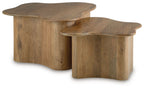 Abeford - Marron - Table basse d'appoint (ensemble de 2)