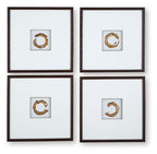 Dallbourne - Finition blanche/dorée - Ensemble de décoration murale (lot de 4)