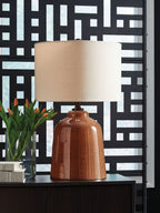 Aaleahya - Rouille - Lampe de table en verre