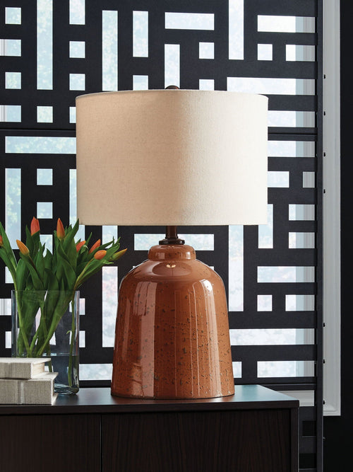 Aaleahya - Rouille - Lampe de table en verre