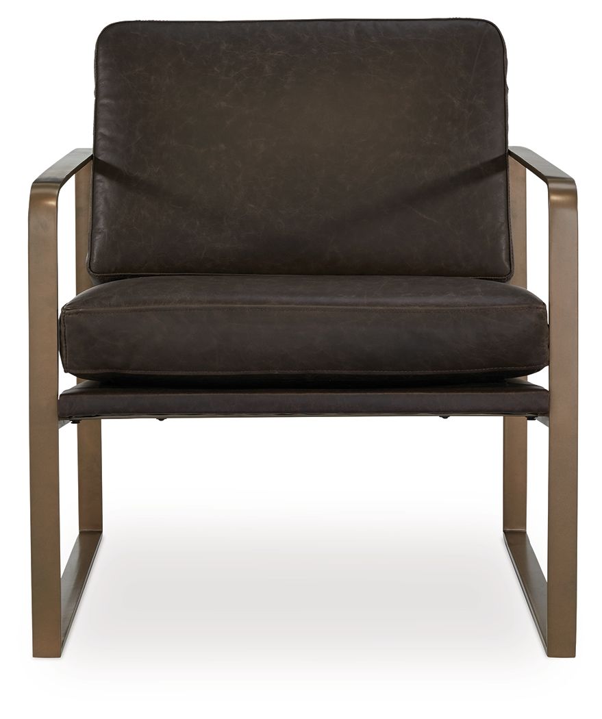 Bradett - Finition marron foncé / doré - Fauteuil d'appoint