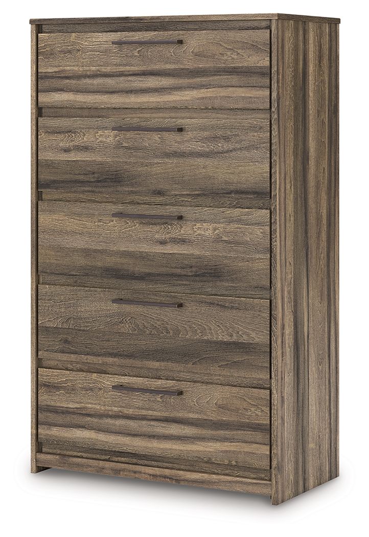 Elbrim - Marron - Commode à cinq tiroirs
