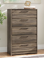 Elbrim - Marron - Commode à cinq tiroirs