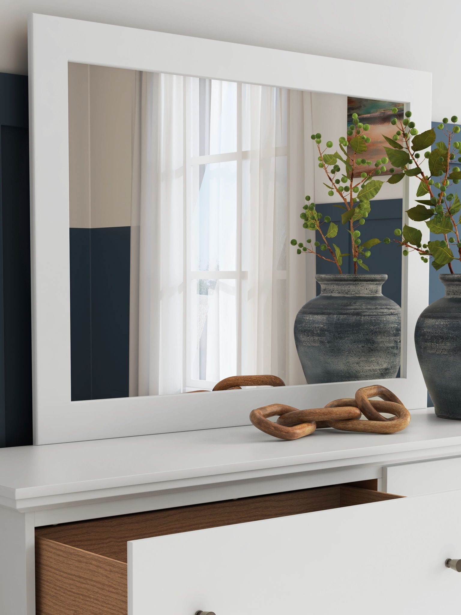 Bostwick Shoals - Blanc - Miroir de chambre