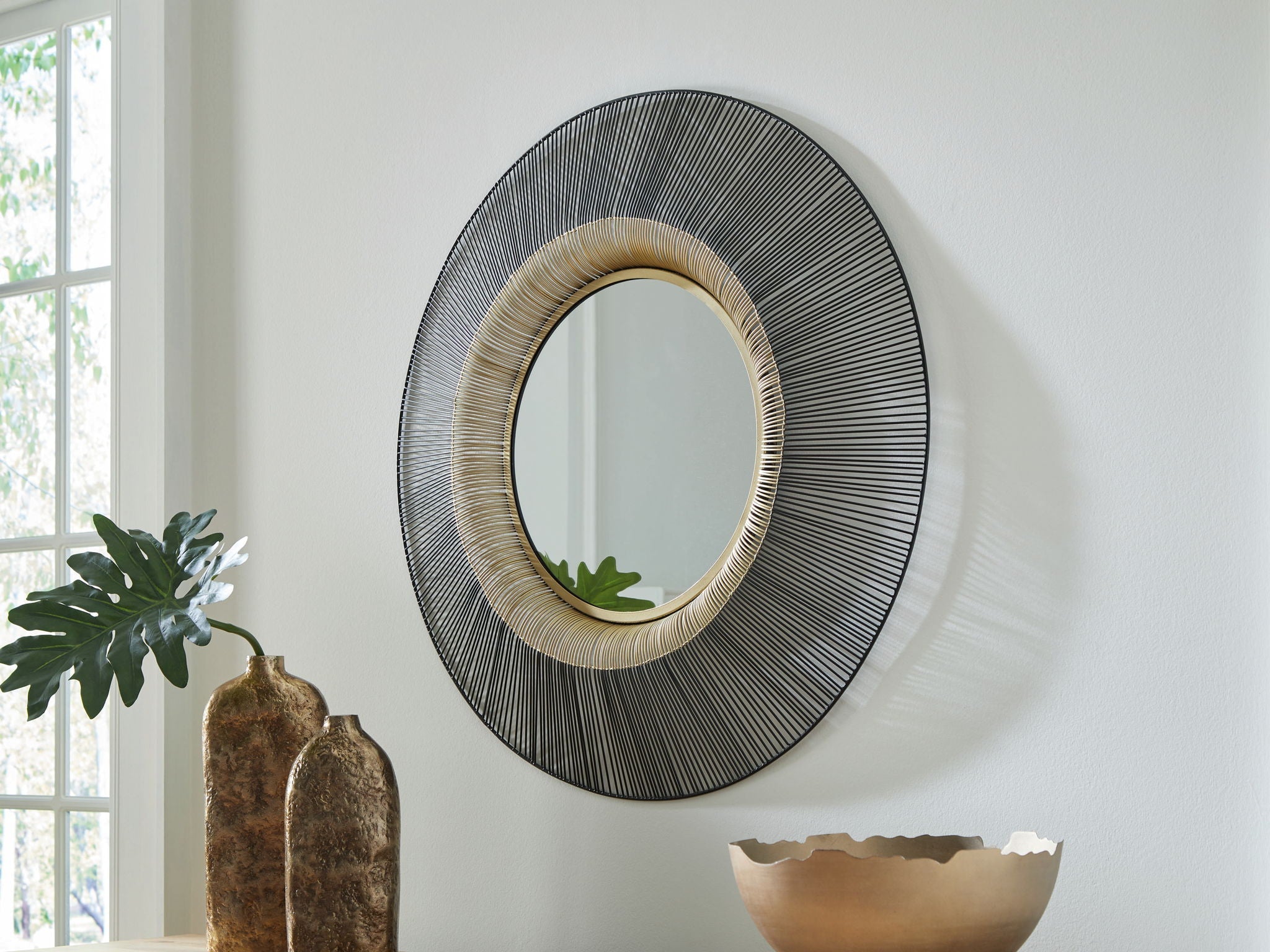 Dallmen - Finition noire/dorée - Miroir décoratif