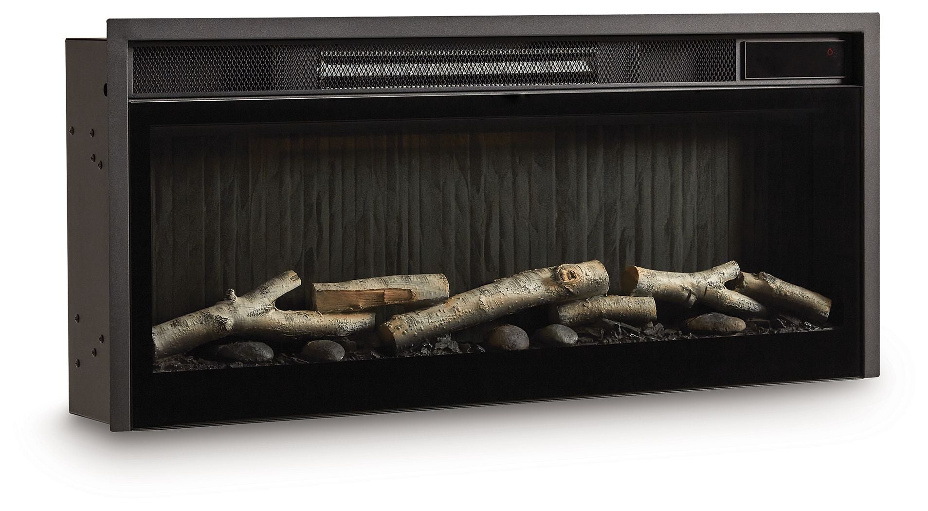 Accessoires de divertissement - Noir - Insert de cheminée avec jeu de bûches en faux bouleau