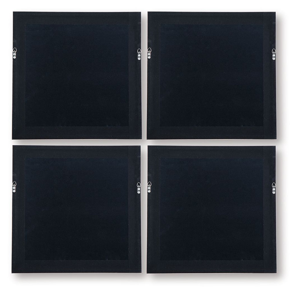 Dallbourne - Finition blanche/dorée - Ensemble de décoration murale (lot de 4)