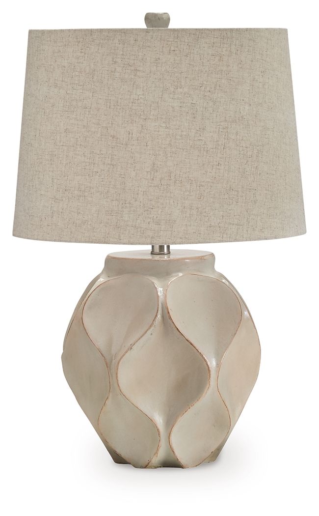Edselham - Crème vieillie - Lampe de table en papier