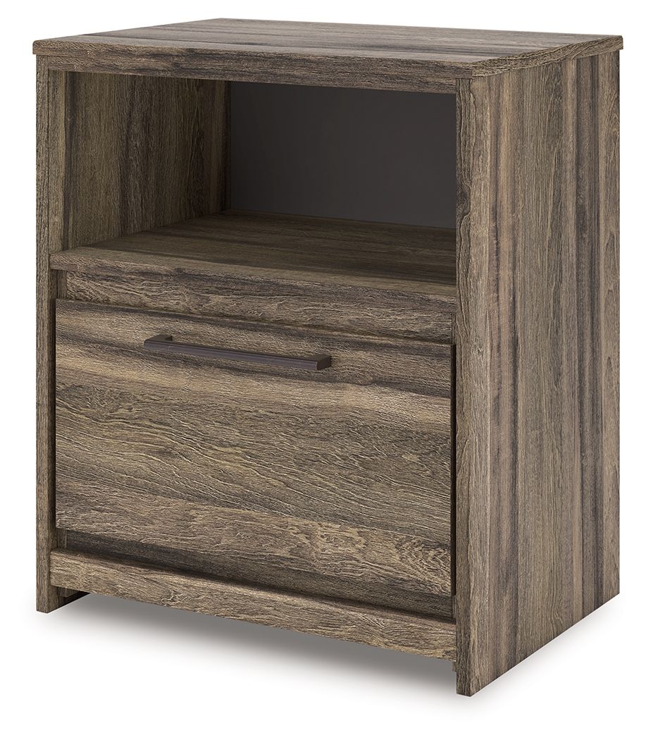 Elbrim - Marron - Table de chevet à un tiroir