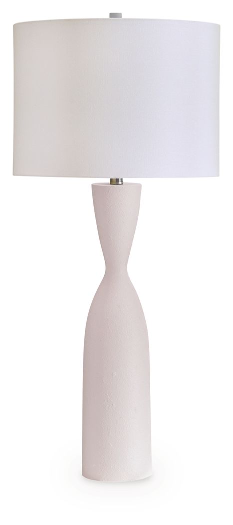 Davinford - Blanc - Lampe de table en poly