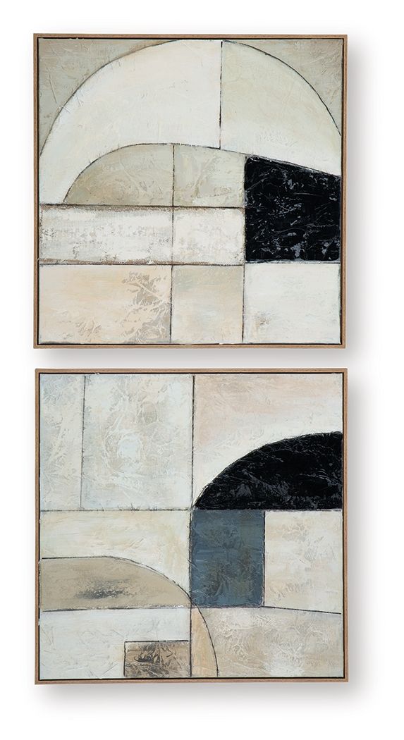 Bexlen - Tan / Taupe / Noir - Ensemble de décoration murale (lot de 2)