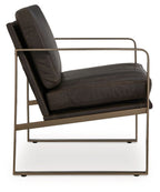 Bradett - Finition marron foncé / doré - Fauteuil d'appoint