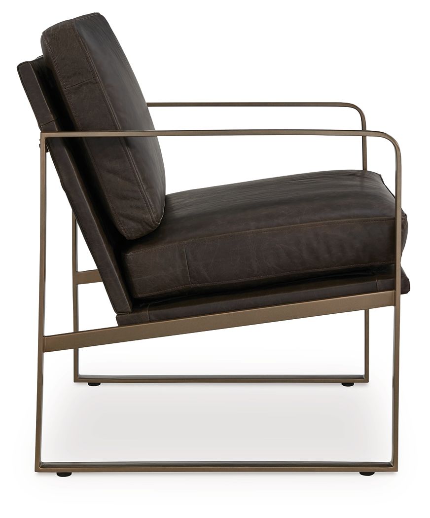Bradett - Finition marron foncé / doré - Fauteuil d'appoint