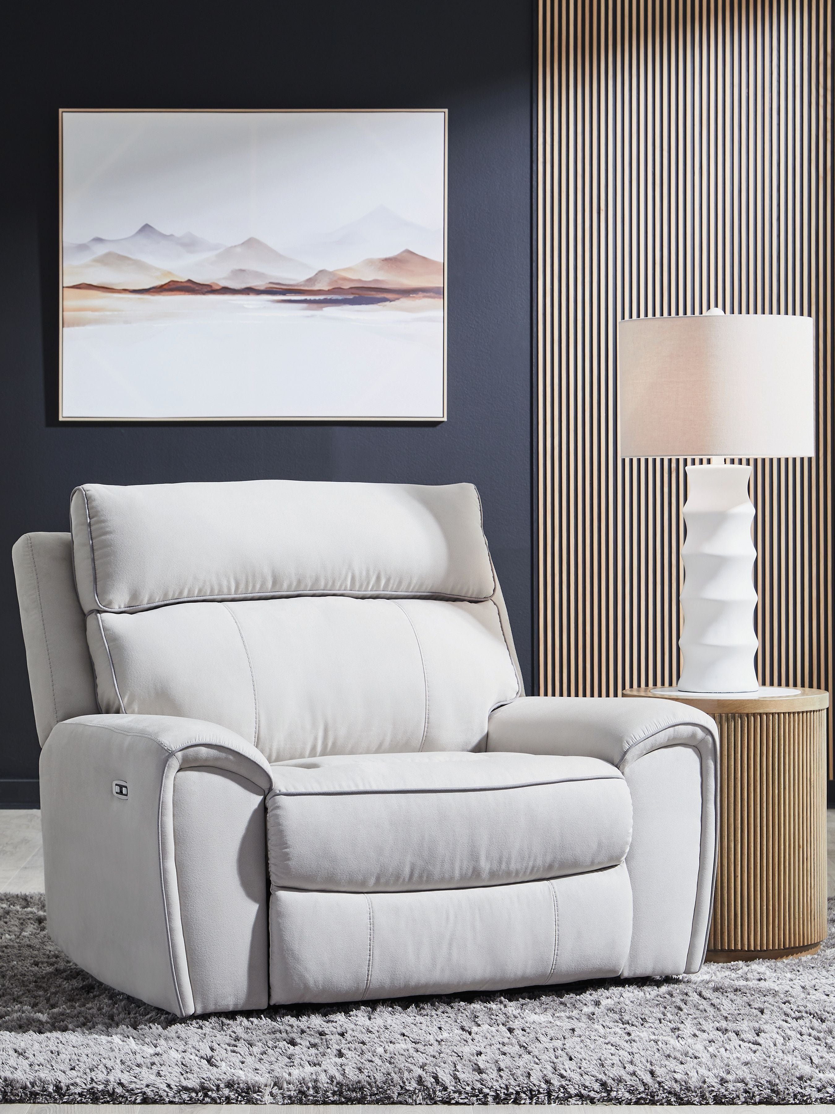 Social Pointe - Perle / Frêne - Fauteuil inclinable électrique / Appuie-tête réglable