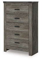 Frandern - Gris - Commode à cinq tiroirs