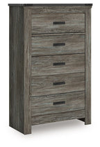 Frandern - Gris - Commode à cinq tiroirs