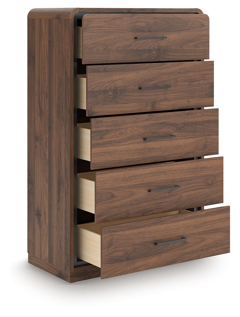 Fortlorn - Noyer brun - Commode à cinq tiroirs