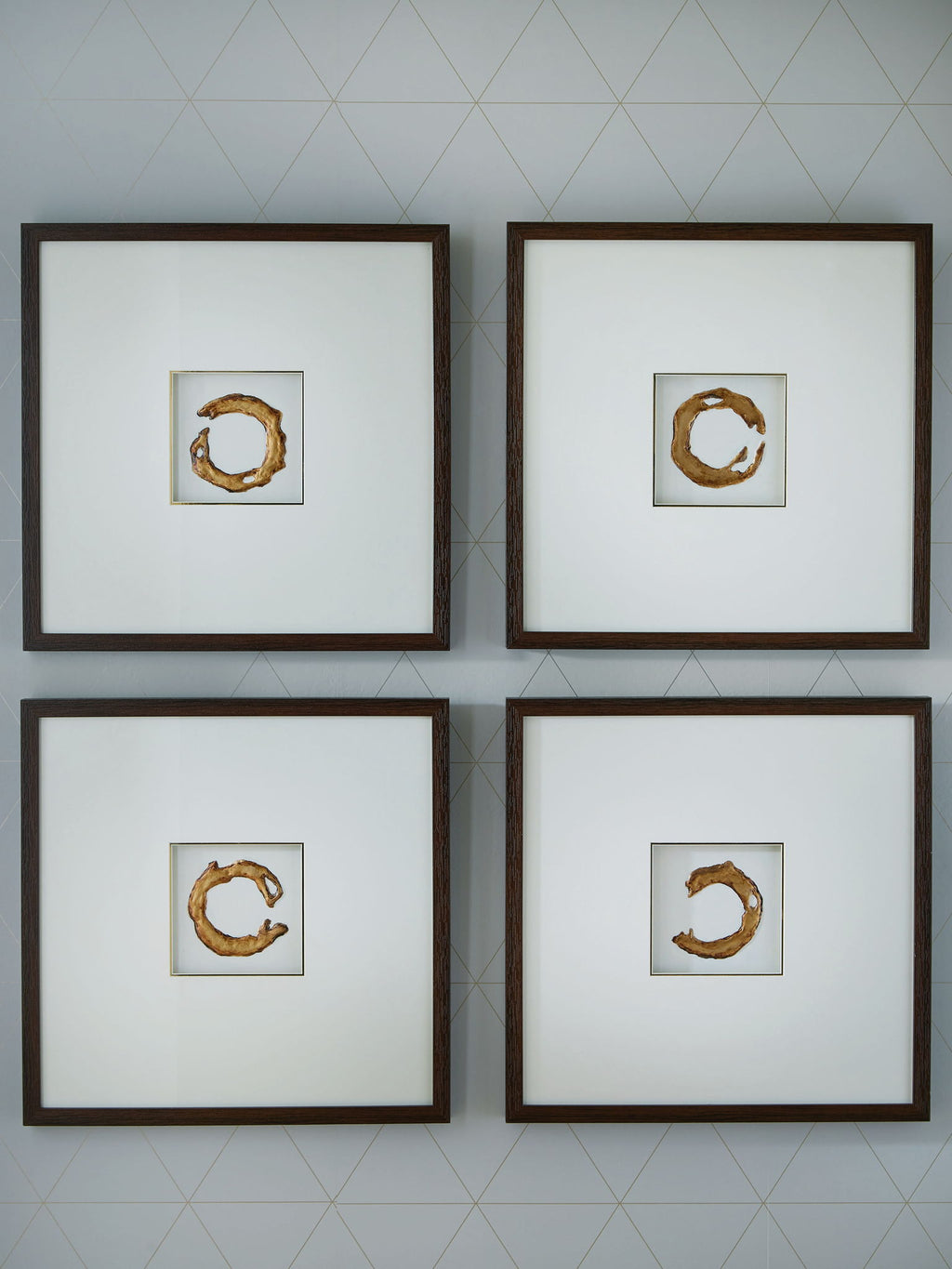 Dallbourne - Finition blanche/dorée - Ensemble de décoration murale (lot de 4)