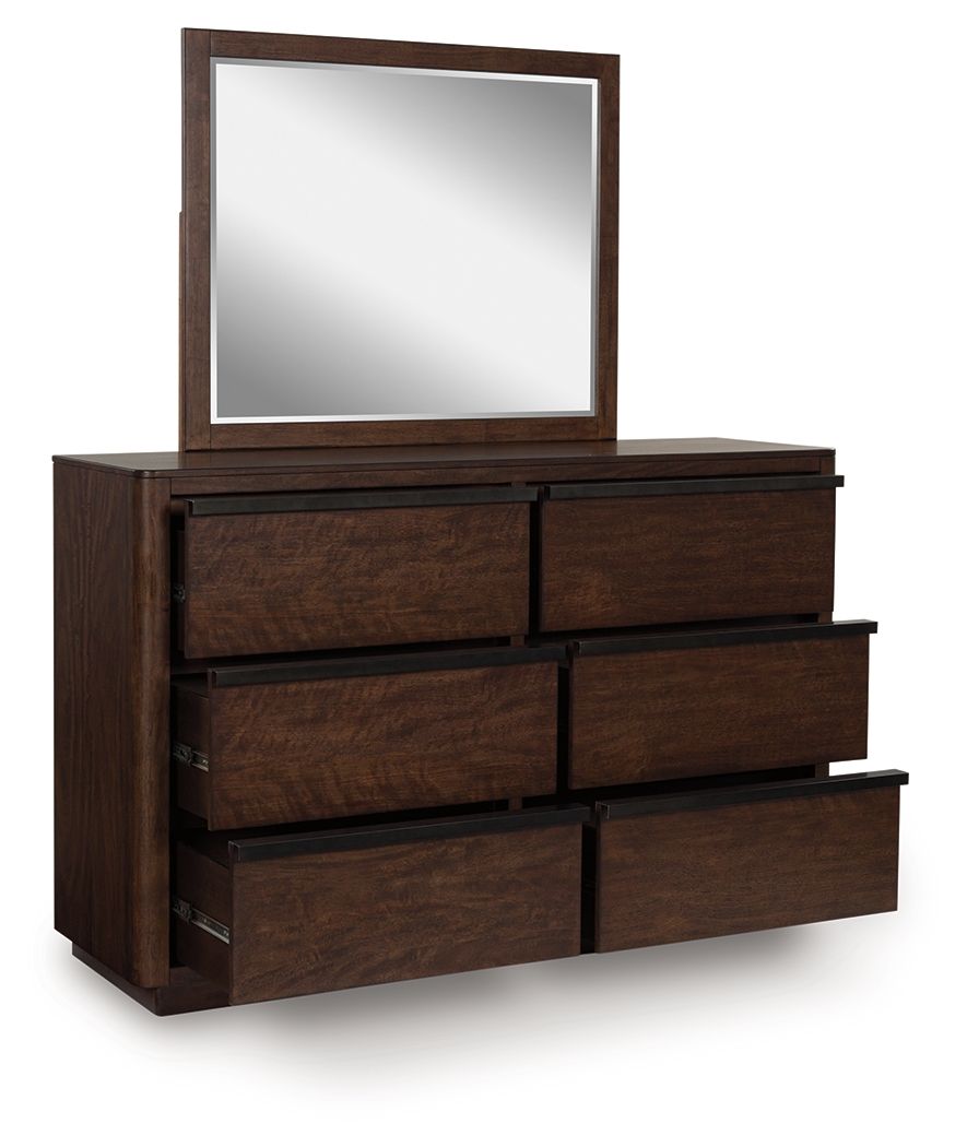 Dilenno - Marron foncé - Commode et miroir