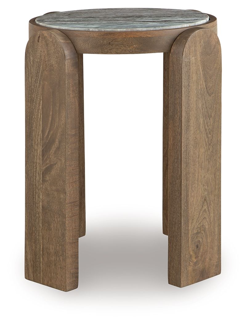 Gavrilley - Gris / Blanc / Marron - Table d'appoint