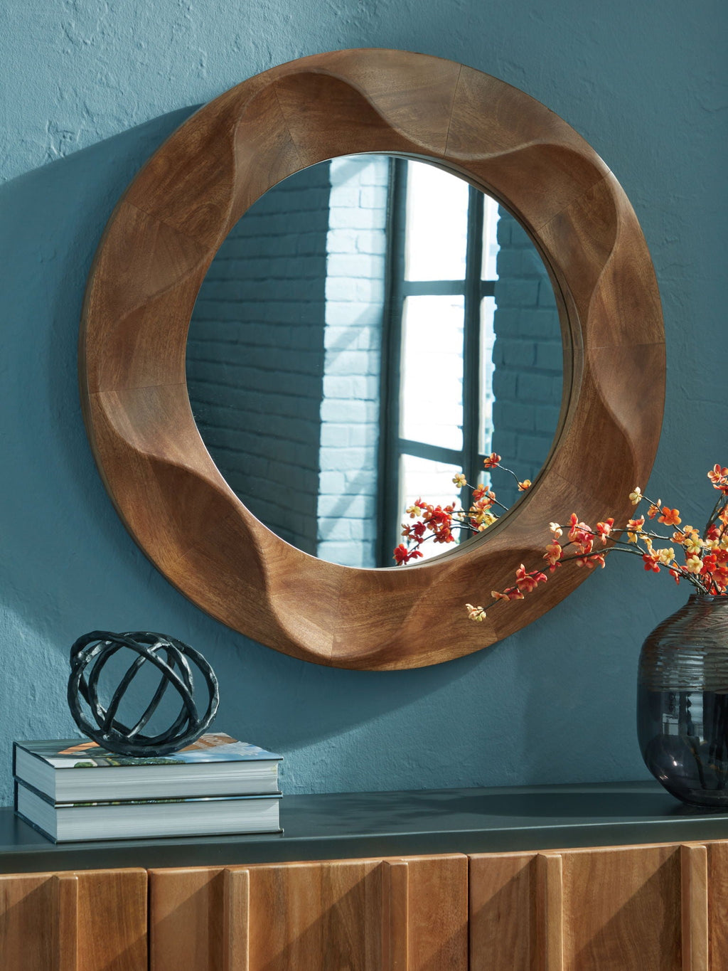Aajon - Marron - Miroir d'appoint