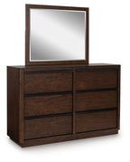Dilenno - Marron foncé - Commode et miroir