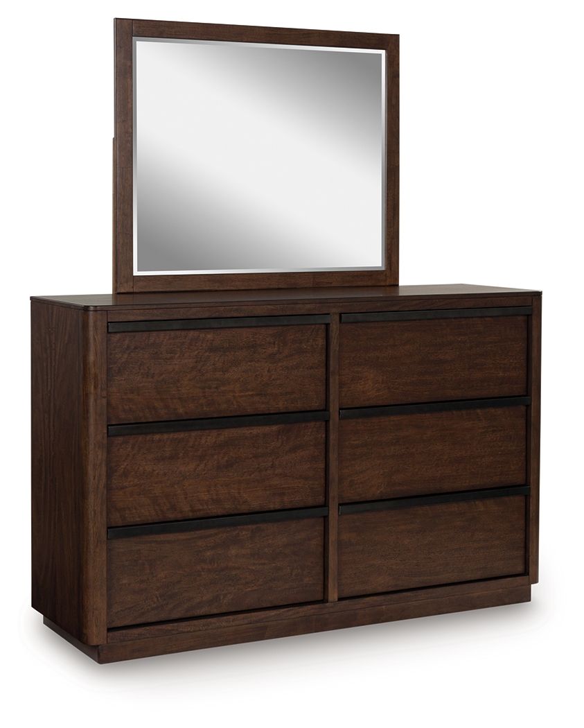 Dilenno - Marron foncé - Commode et miroir