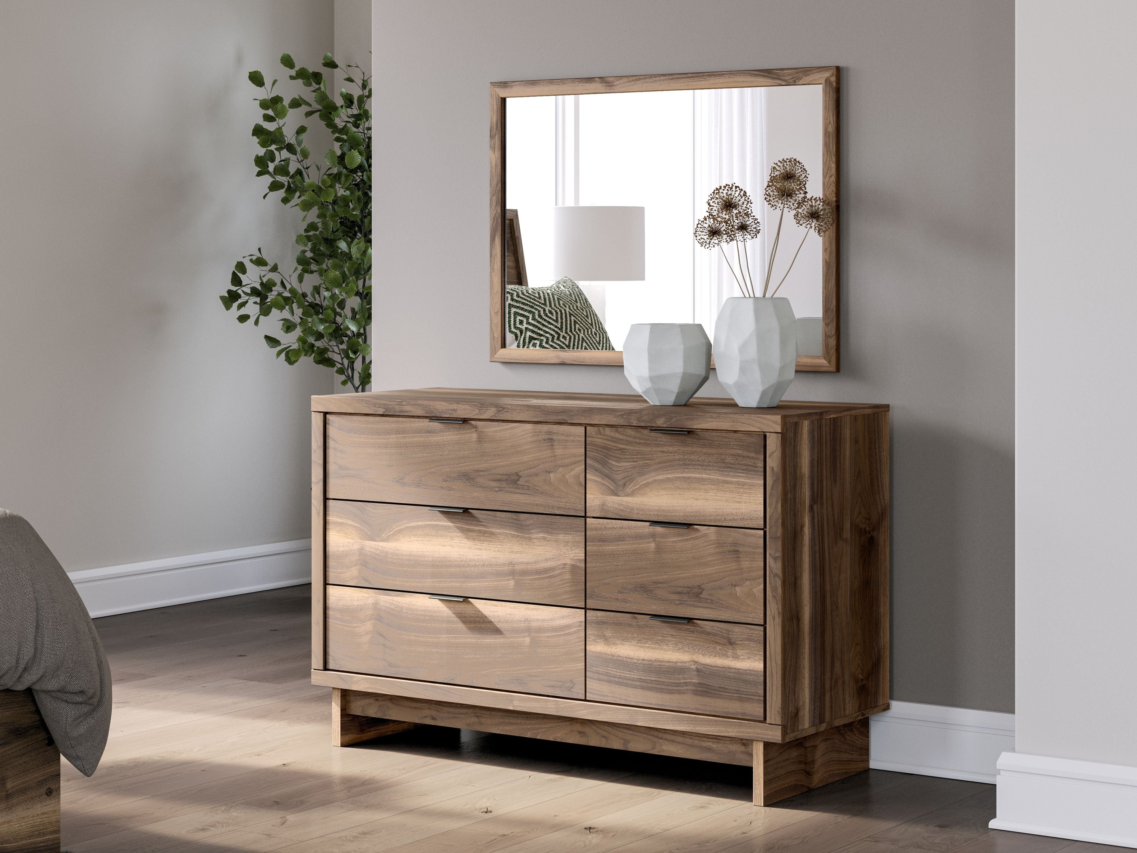Chirason - Marron - Commode et miroir