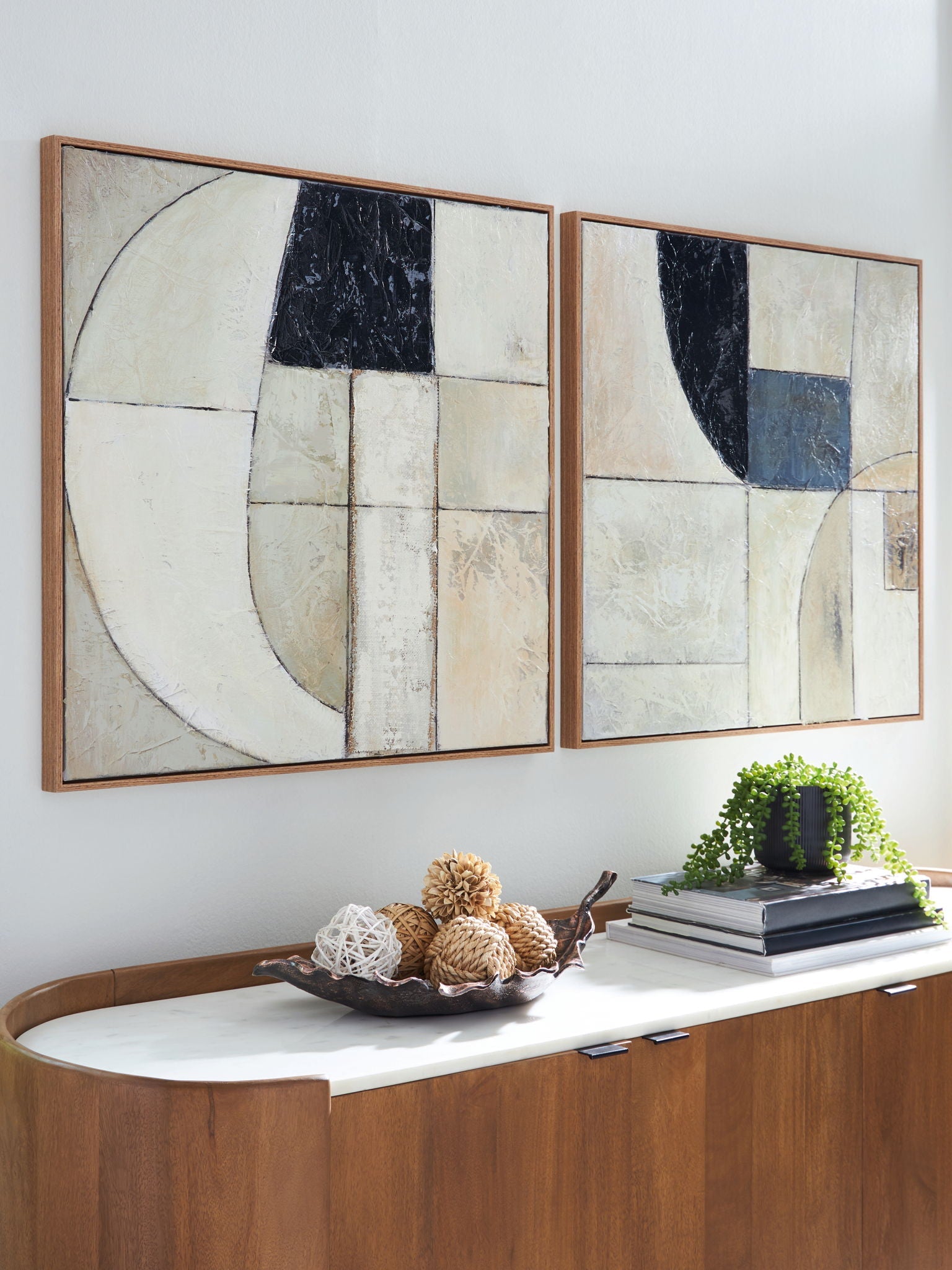 Bexlen - Tan / Taupe / Noir - Ensemble de décoration murale (lot de 2)