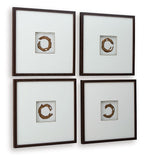 Dallbourne - Finition blanche/dorée - Ensemble de décoration murale (lot de 4)