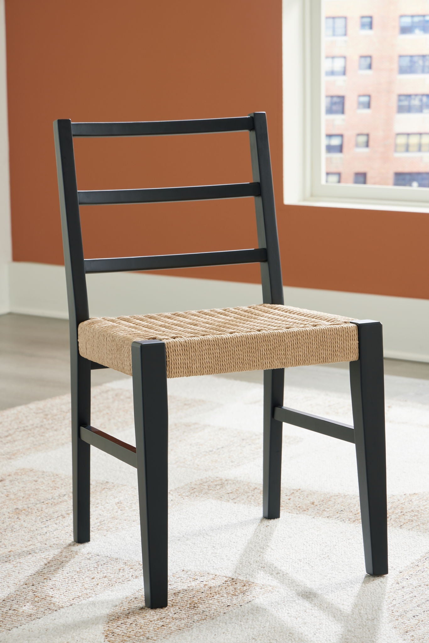 Isanti - Chaise de salle à manger marron clair/noir (lot de 2)