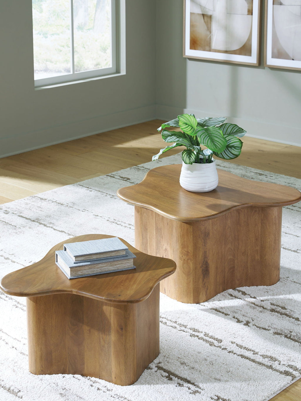 Abeford - Marron - Table basse d'appoint (ensemble de 2)