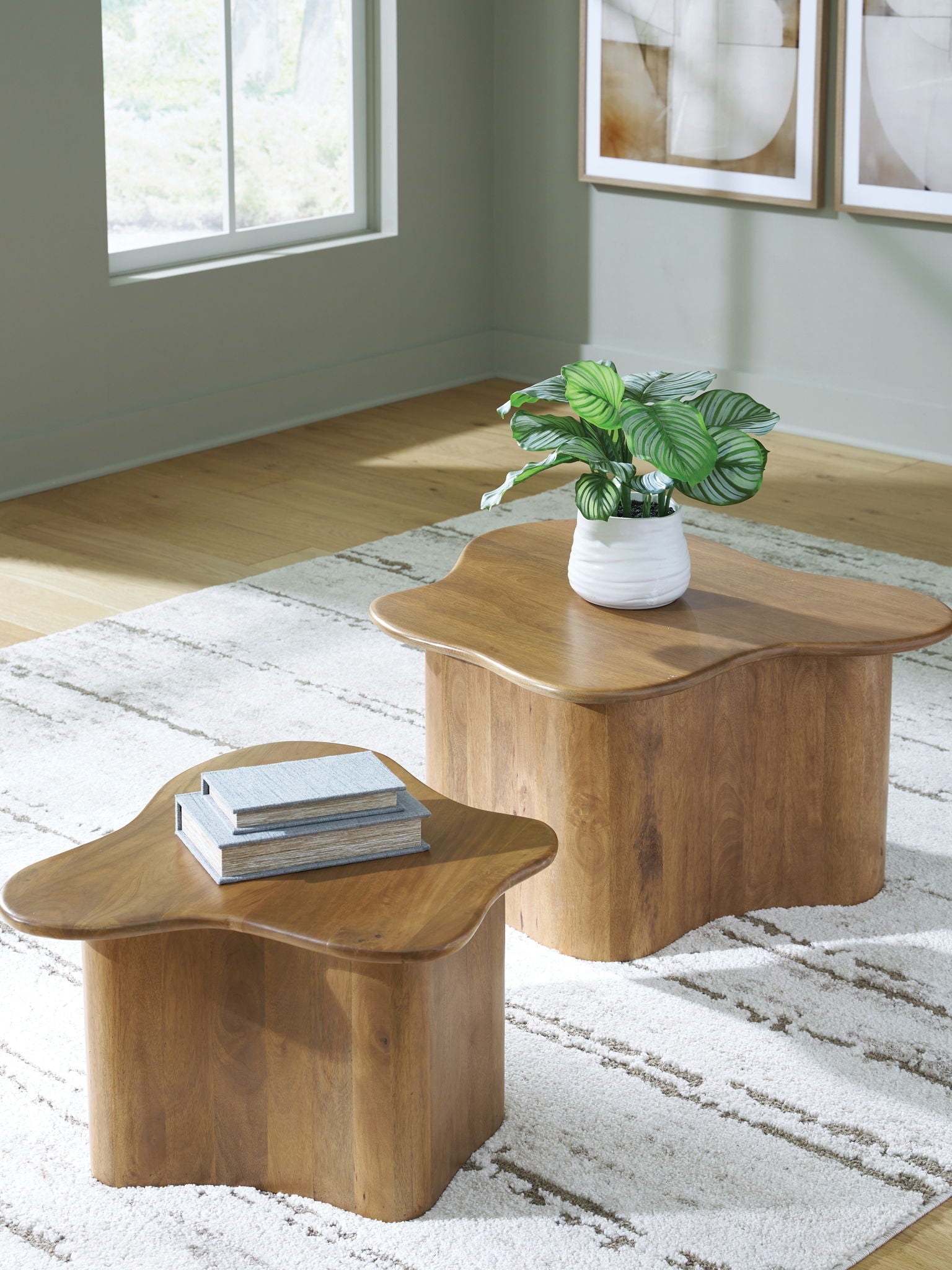 Abeford - Marron - Table basse d'appoint (ensemble de 2)