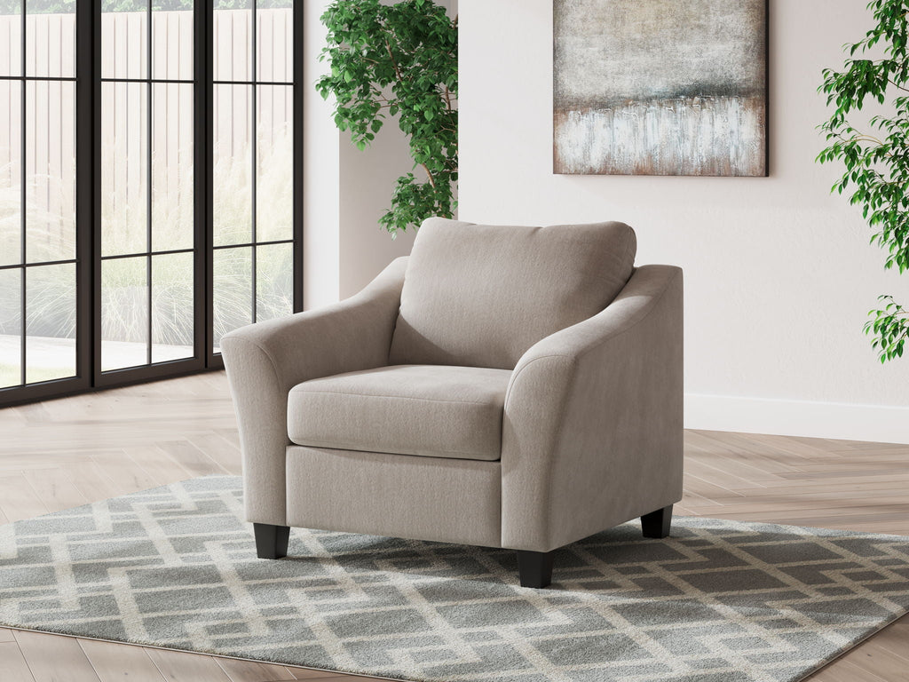Willarae - Taupe - Ensemble 2 pièces - Chaise et demie, Pouf