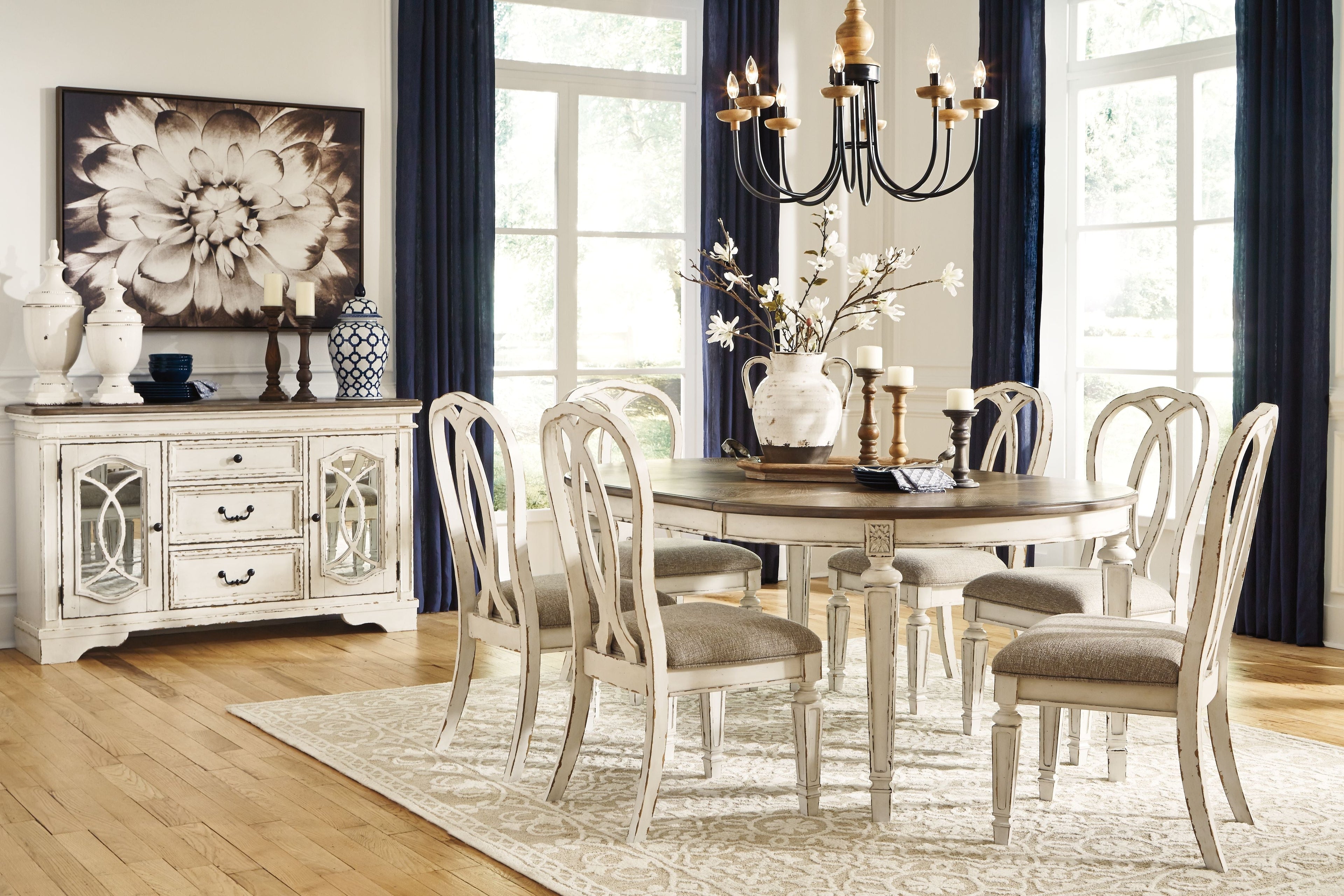 Realyn - Ensemble de table à manger ovale