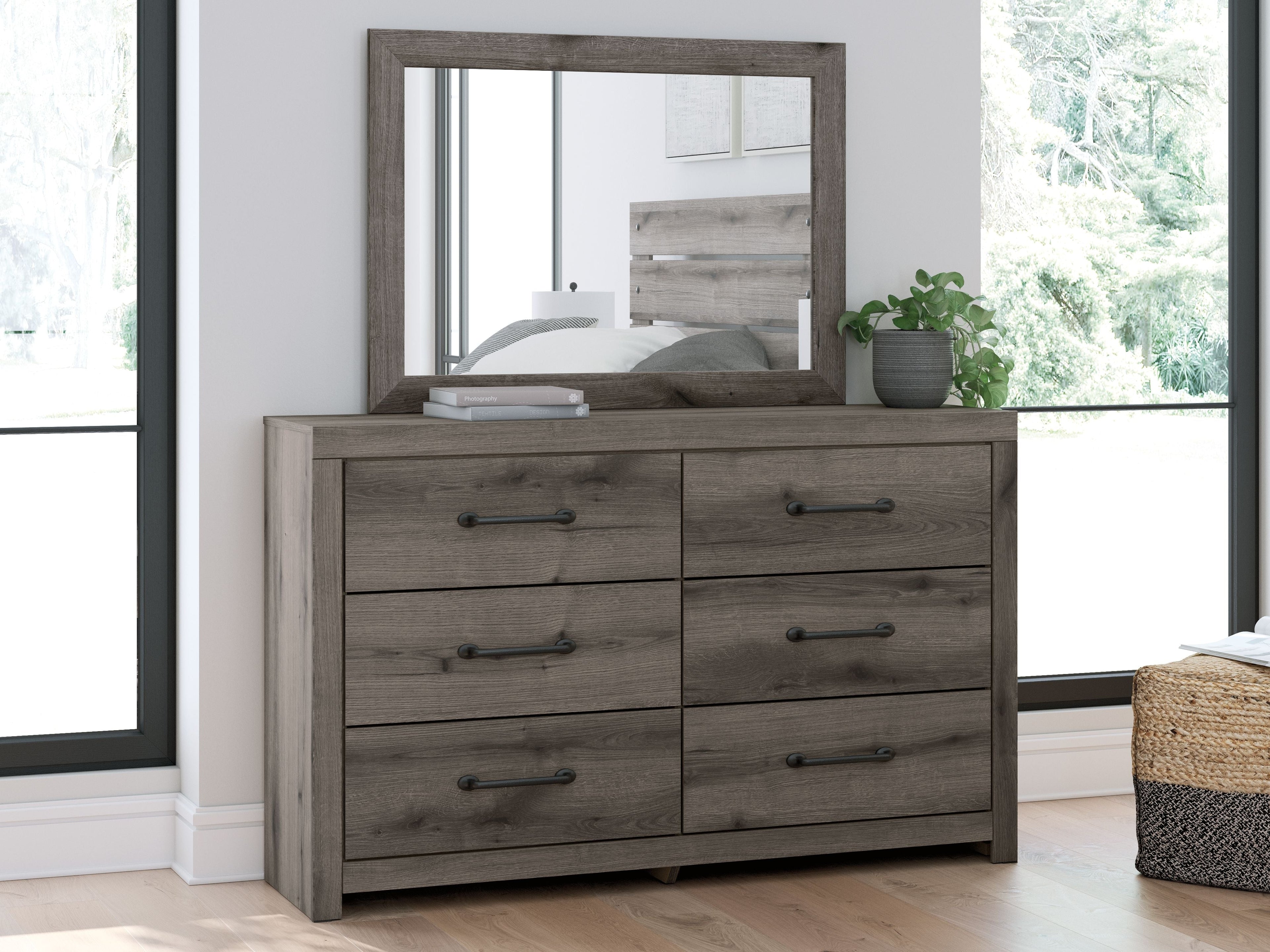 Graystorm - Brun Gris - Commode et Miroir