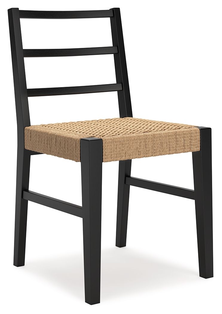 Isanti - Chaise de salle à manger marron clair/noir (lot de 2)