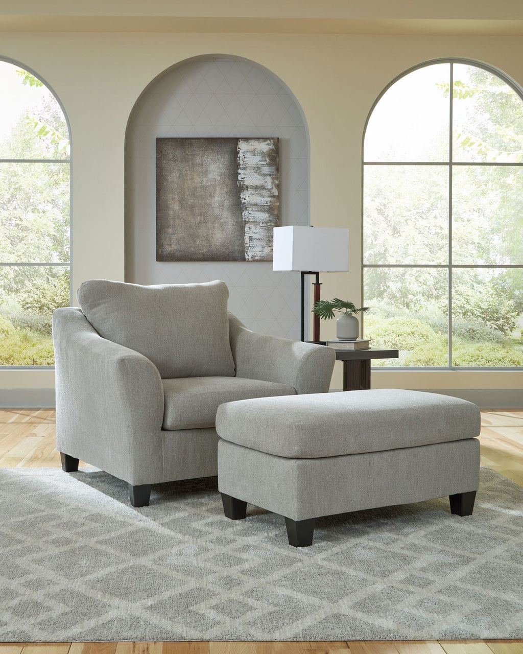 Willarae - Taupe - Ensemble 2 pièces - Chaise et demie, Pouf