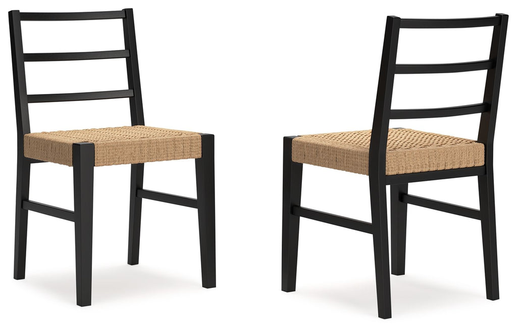 Isanti - Chaise de salle à manger marron clair/noir (lot de 2)