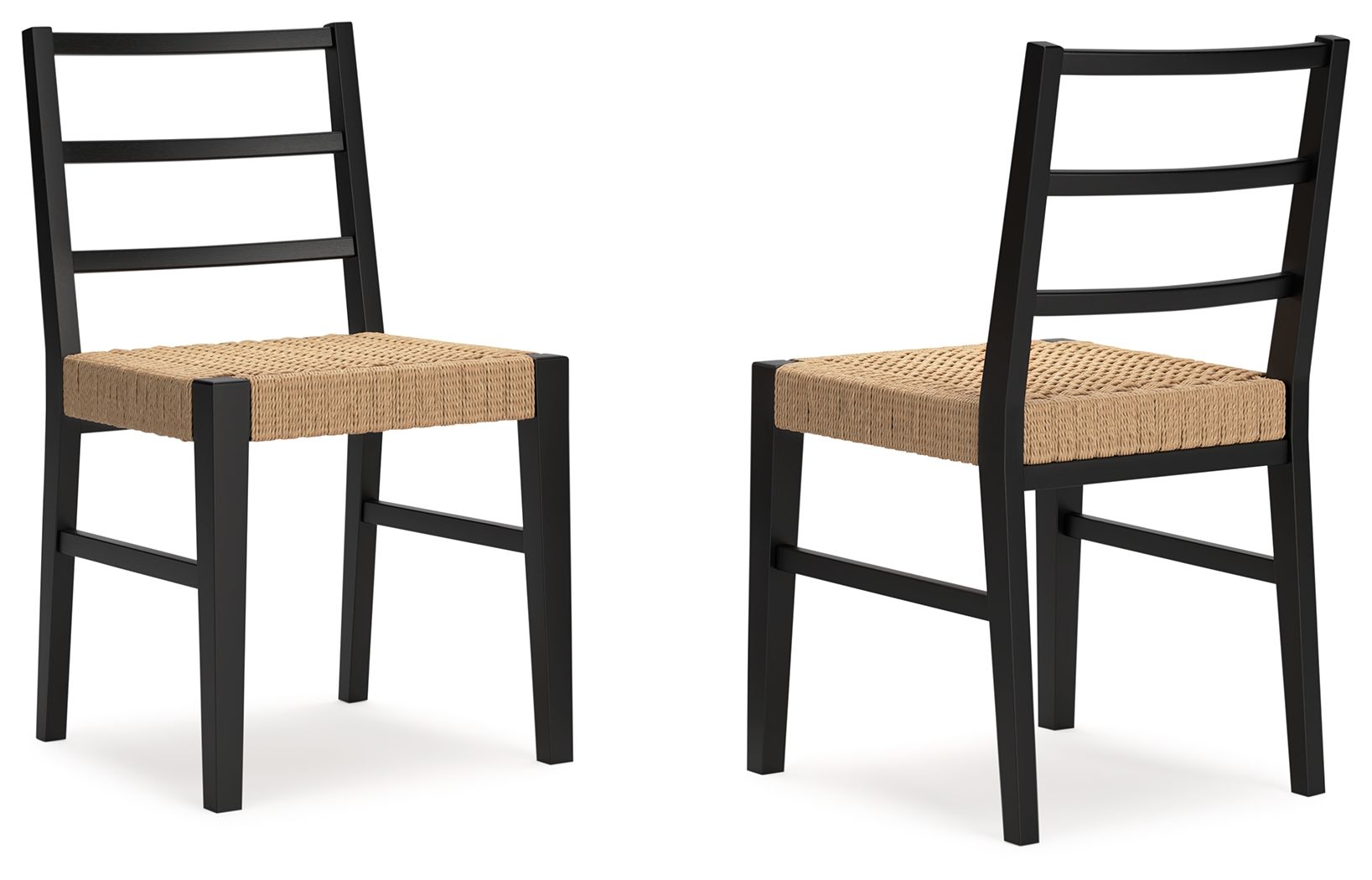 Isanti - Chaise de salle à manger marron clair/noir (lot de 2)
