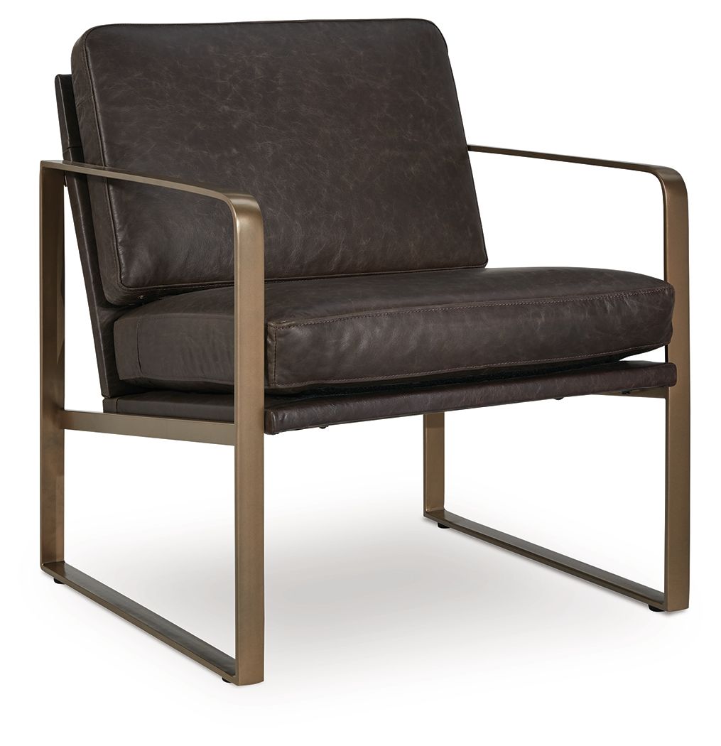 Bradett - Finition marron foncé / doré - Fauteuil d'appoint
