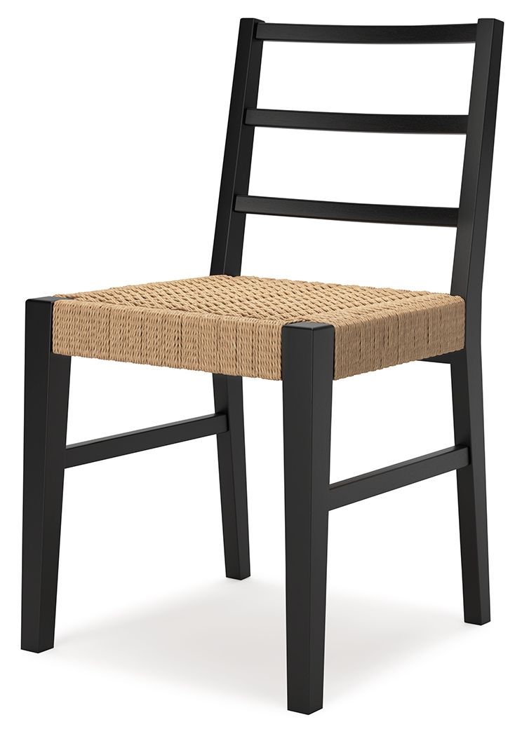 Isanti - Chaise de salle à manger marron clair/noir (lot de 2)