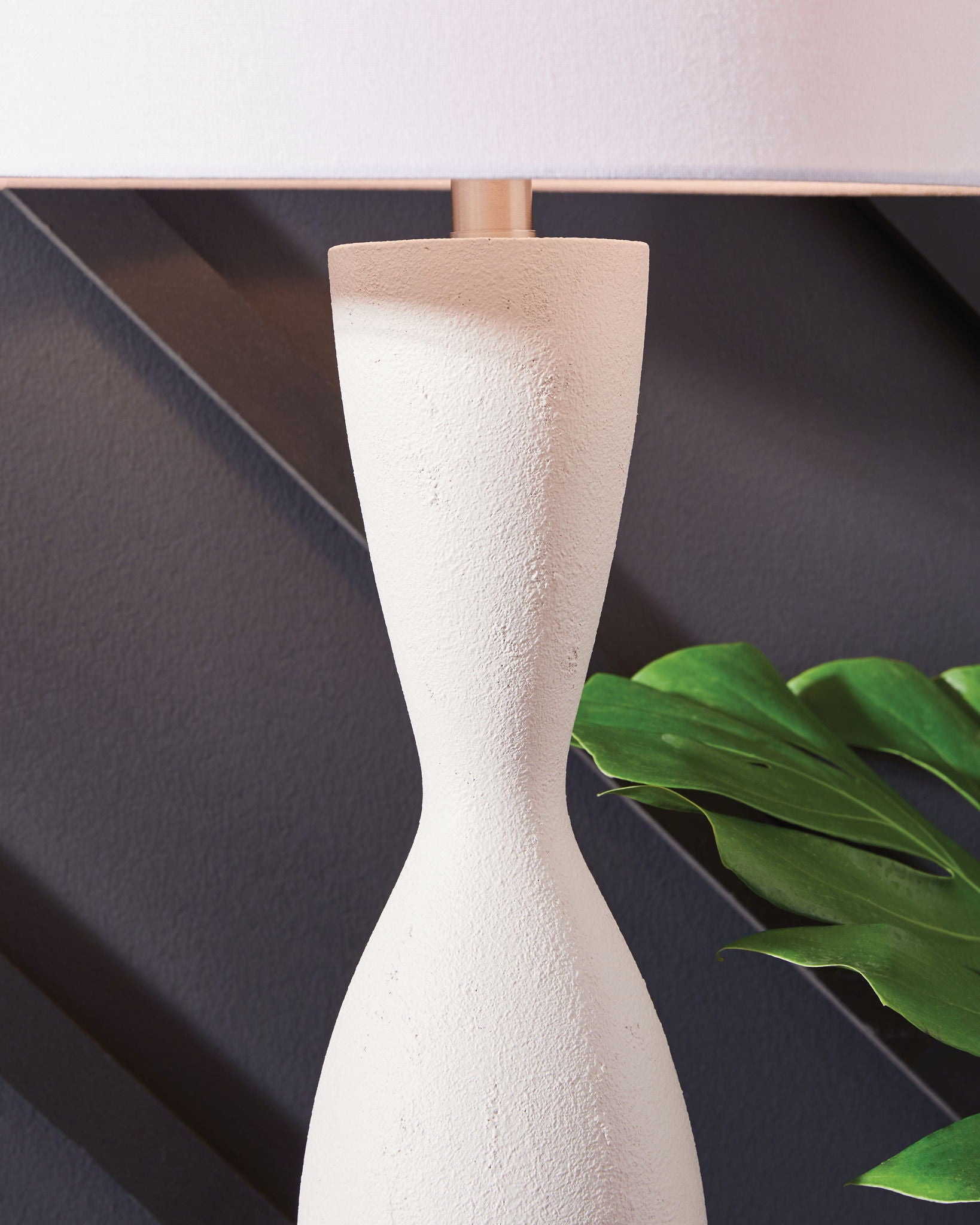 Davinford - Blanc - Lampe de table en poly