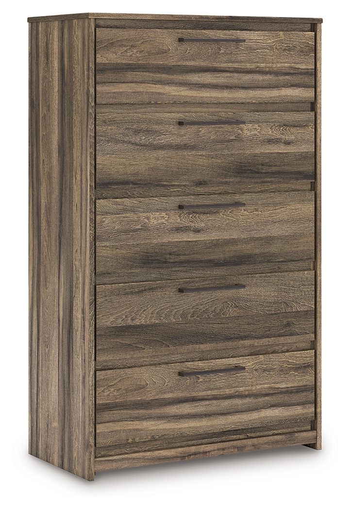 Elbrim - Marron - Commode à cinq tiroirs