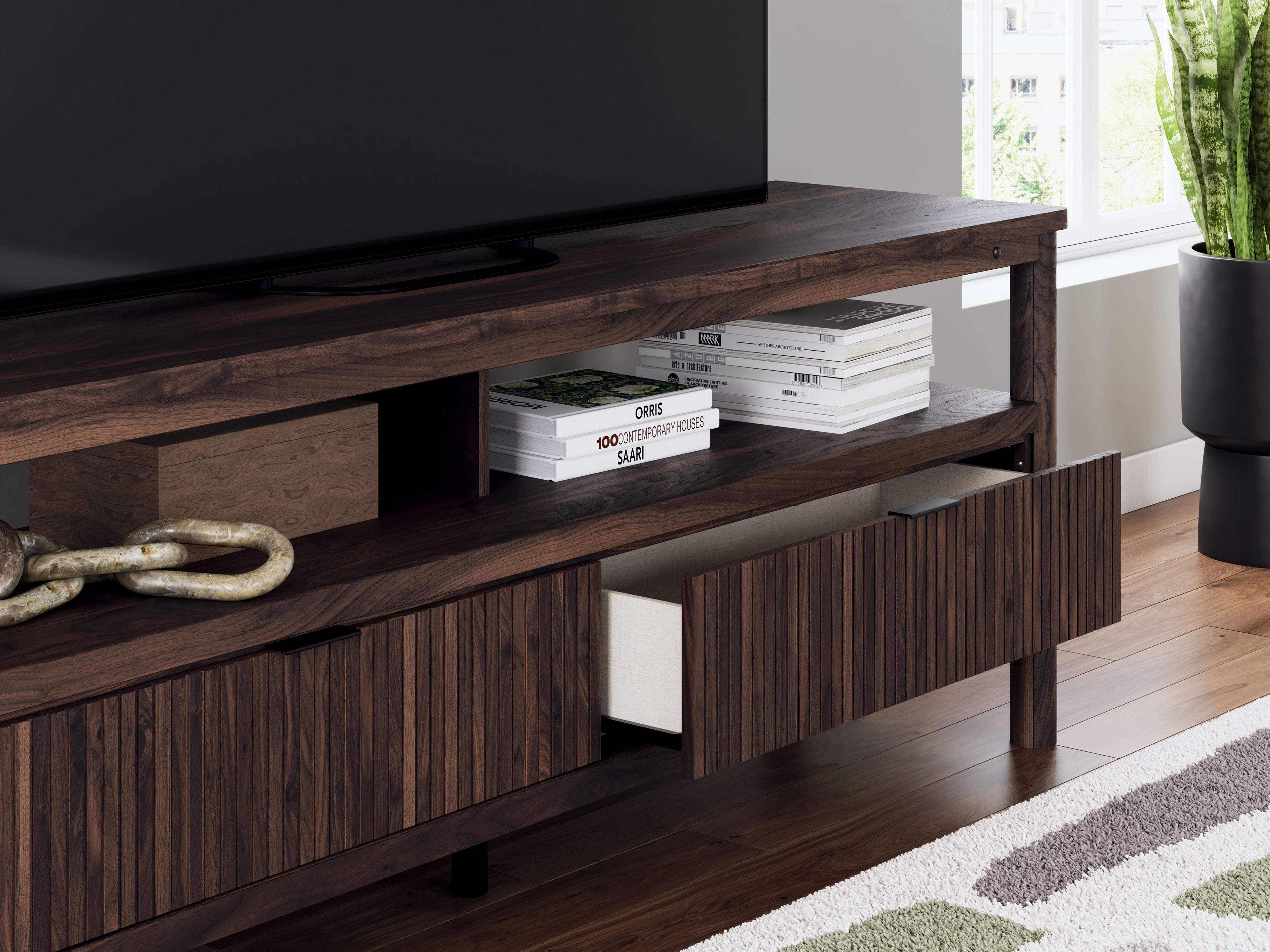Cadmori - Marron - Meuble TV extra large