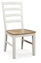 Purlaney - Chaises de salle à manger blanc antique / naturel (lot de 2)