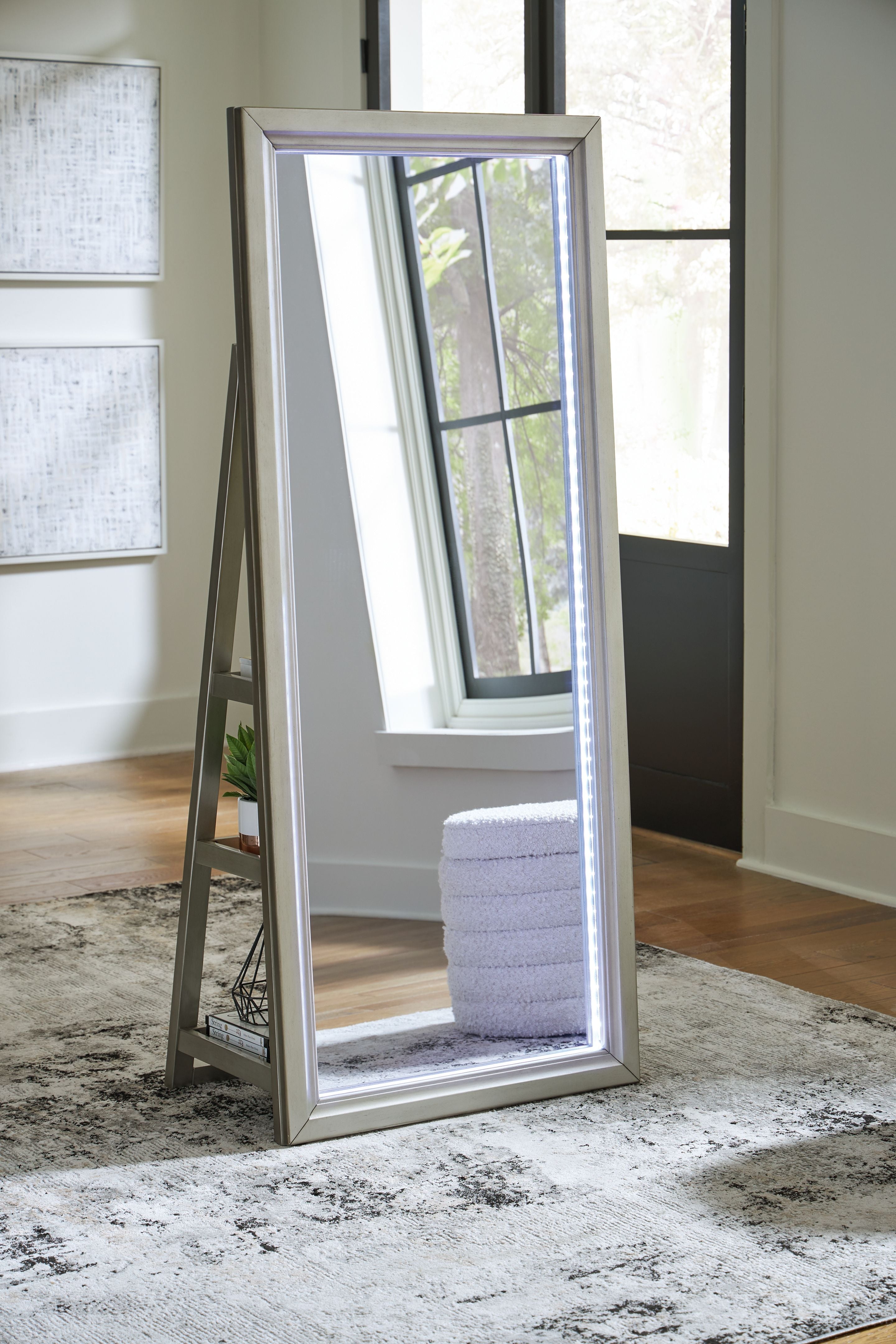Evesen - Champagne - Miroir sur pied avec rangement